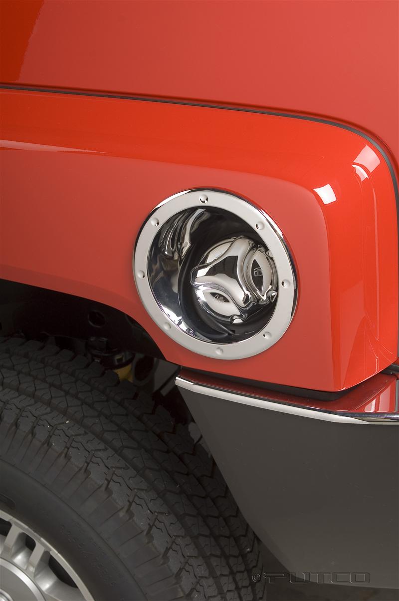 PUTCO H3 CHROME ABS GAS CAP AND BEZEL COVER Hummer Parts Club