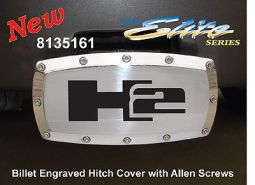 Elite Chrome H2 Logo Hitch Cover With Allen Bolts