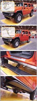Hummer H2, SUT and H3, H3T Amp Research Powerstep - Automatic Retracting Full Length Step