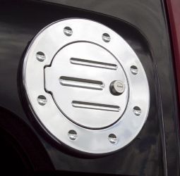 Real Wheels Hummer H3T Billet Grooved Locking Fuel Door (Available in Chrome or Black Powder Coated