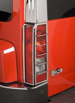 HPC H3 CHROME ABS TAIL LIGHT TRIM COVERS
