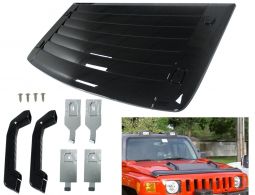 Hummer H3 & H3T Gloss Black Hood Deck Vent Panel W/ Handle Covers