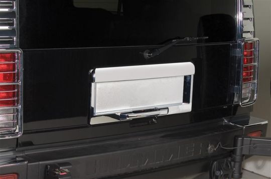 ハマーH2リアプレートホルダー クローム 2003 to 2005 Hummer H2 ABS CHROME REAR LICENSE FRAME TRIM by HPC