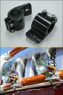 ARIES OFF ROAD Light tabs silver or black anodized (set of 2) fits 1.50 tubes