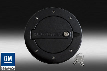 DefenderWorx Hummer H2 & SUT HUMMER Logo Locking Fuel Door - Black