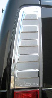 DefenderWorx Hummer H2 Billet Chrome REAR LOUVERS (Pair)