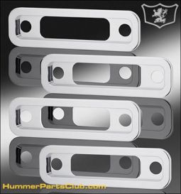 DefenderWorx Hummer H2 & SUT Billet Chrome SIDE LAMP BEZELS Plain