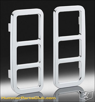 ハマーH2 ビレットテールライトガードDefender Worx製 DefenderWorx Hummer H2 Billet Chrome TAIL LIGHT GUARDS: Hummer