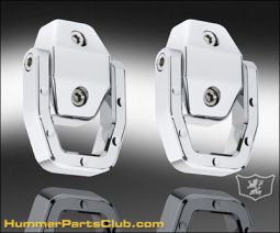 DefenderWorx Hummer H2 Billet Chrome Rear Tow Hook Set - Dimpled