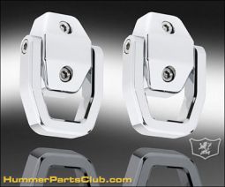 DefenderWorx Hummer H2 Billet Chrome REAR TOW HOOK Set - Smooth