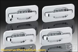 DefenderWorx Hummer H2 & SUT Billet Chrome Door Bezel & Handle Set Plain
