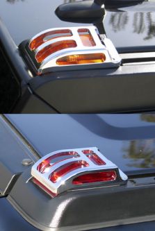 Pro-One Hummer H2 Chrome Billet Top Corner Marker Light Guards, Set