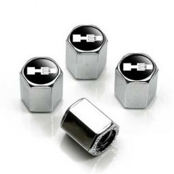 Hummer H3 Logo Valve Stem Caps - Chrome or Black (Set of 4)