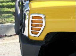 H3 CHROME BILLET SMOOTH MARKER LIGHT SURROUNDS, PR