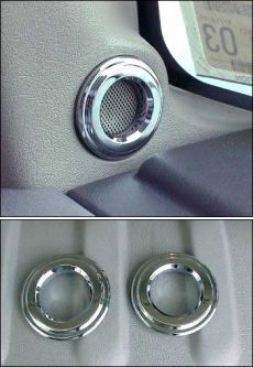 Hi-Tech Hummer H2 Chrome Billet Dash Tweeter Speaker Bezels (2pcs)
