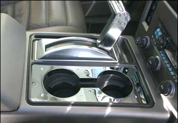 Hi-Tech Hummer H2 & SUT Billet Chrome Cup Holder Insert: Hummer