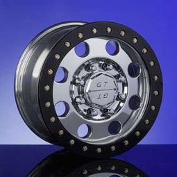Cepek G.T. Hummer H1 18" x 9.5" Polished Simulated Beadlock Wheel - BLACK