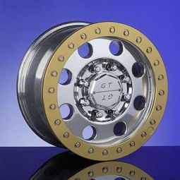 Cepek G.T. Hummer H1 18" x 9.5" Polished Simulated Beadlock Wheel - GOLD