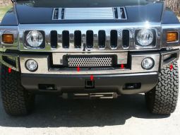 HPW Hummer H2 & SUT Premium Stainless Steel Front Bumper Trim Kit