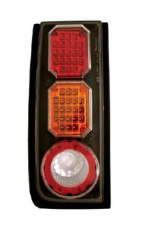 Hummer H2 Crystal Clear LED Tail lights w/ Black with Red Cap for 03-UP