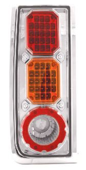 Hummer H2 Crystal Clear LED Tail lights w/ Chrome with Amber Cap for 03-UP