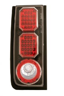 Hummer H2 Crystal Clear LED Tail lights Bermuda Black for 03-UP