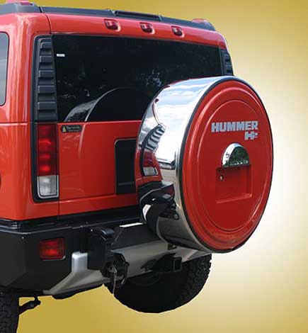 HUMMER H2 Logo MasterSeries Tire Cover With License Plate Provision Color Matched Stainless Ring