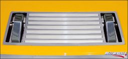 Real Wheels Hummer H2 & SUT Stainless Steel Pocketed 7 Louver Top Grille Overlay With Pocket Inserts