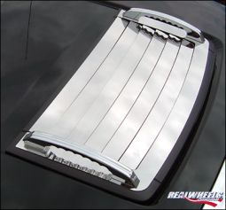 Real Wheels Hummer H3 Stainless Steel Top Grille Overlay With Billet Hood Handles 7 Piece