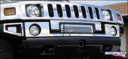 Real Wheels Hummer H2 Stainless Steel Front Upper Bumper Overlay KitFits 2008 per 8pc