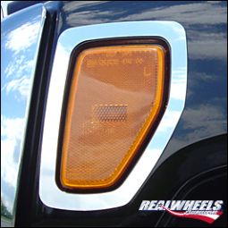 Real Wheels Stainless Steel Front Marker Light Surrounds per pair