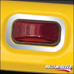 Real Wheels Hummer H2 & SUT Stainless Steel Rear Upper Marker Light Bezels  per 3pc