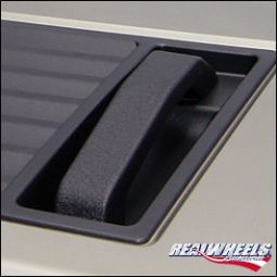 Real Wheels H2 & SUT Billet Black Powder Coated Smooth Hood Handles (on factory top grille)  per pai