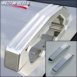 Real Wheels H2 & SUT Billet Aluminum Grooved Hood Handles (on factory top grille)  per pair