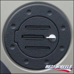 Real Wheels Hummer H3 Billet Black Powder Coated Grooved NonLocking Fuel Door each