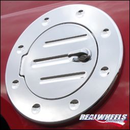 Real Wheels Billet Aluminum Hummer H3 Grooved NonLocking Fuel Door each