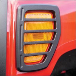 Real Wheels Billet Black Powder Coated Front Marker Light Surrounds w/ Inserts per pair