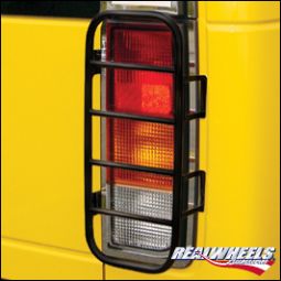 Real Wheels Hummer H2 SUV Stainless Black Powder Coated Rear Taillight Guards per pair