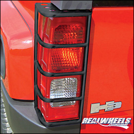 Real Wheels Stainless Black Powder Coated Tail Light Guard per pair