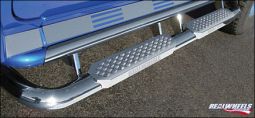Real Wheels Hummer H2 & SUT Stainless Steel Bent Tube with Stainless Steel Step, Stainless Steel Upp