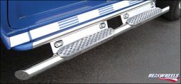 Real Wheels Hummer H2 & SUT Stainless Steel Straight Tube with Stainless Steel Step, Stainless Steel