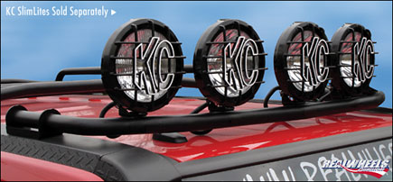 Real Wheels Stainless Black Powder Coated Light Bar (Includes tabs for 4 lights. Lights sold separat