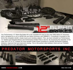 Hummer H1 12" Alpha Brake Upgrade Kit for 1992 - 2004 Hummer H1