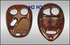 US Speedo Hummer H3 Dark Burl Wood Key Chain FOB