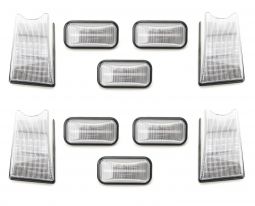 Clear Lens Amber/Red Full LED Cab Roof Clearance Lights For 03-09 Hummer H2