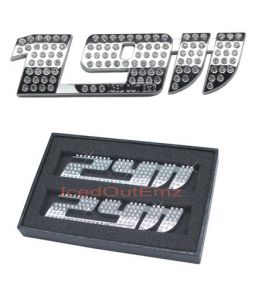 Iced Out Emz Series 2 Chrome Swarovski crystal encrusted 19 inch wheel badge (Pair)
