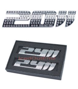 Iced Out Emz Series 2 Chrome Swarovski crystal encrusted 20 inch wheel badge (Pair)
