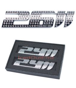Iced Out Emz Series 2 Chrome Swarovski crystal encrusted 26 inch wheel badge (Pair)