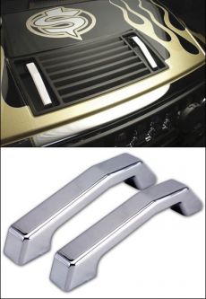 Pro One Hummer H2 Smooth Chrome Billet Hood Handles, Pr.