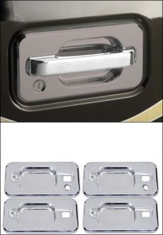 Pro One H2 Smooth Chrome Billet Door Handle Inserts, Set